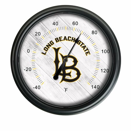 HOLLAND BAR STOOL CO Long Beach State University Indoor/Outdoor LED Thermometer ODThrm14BK-08LBStUn